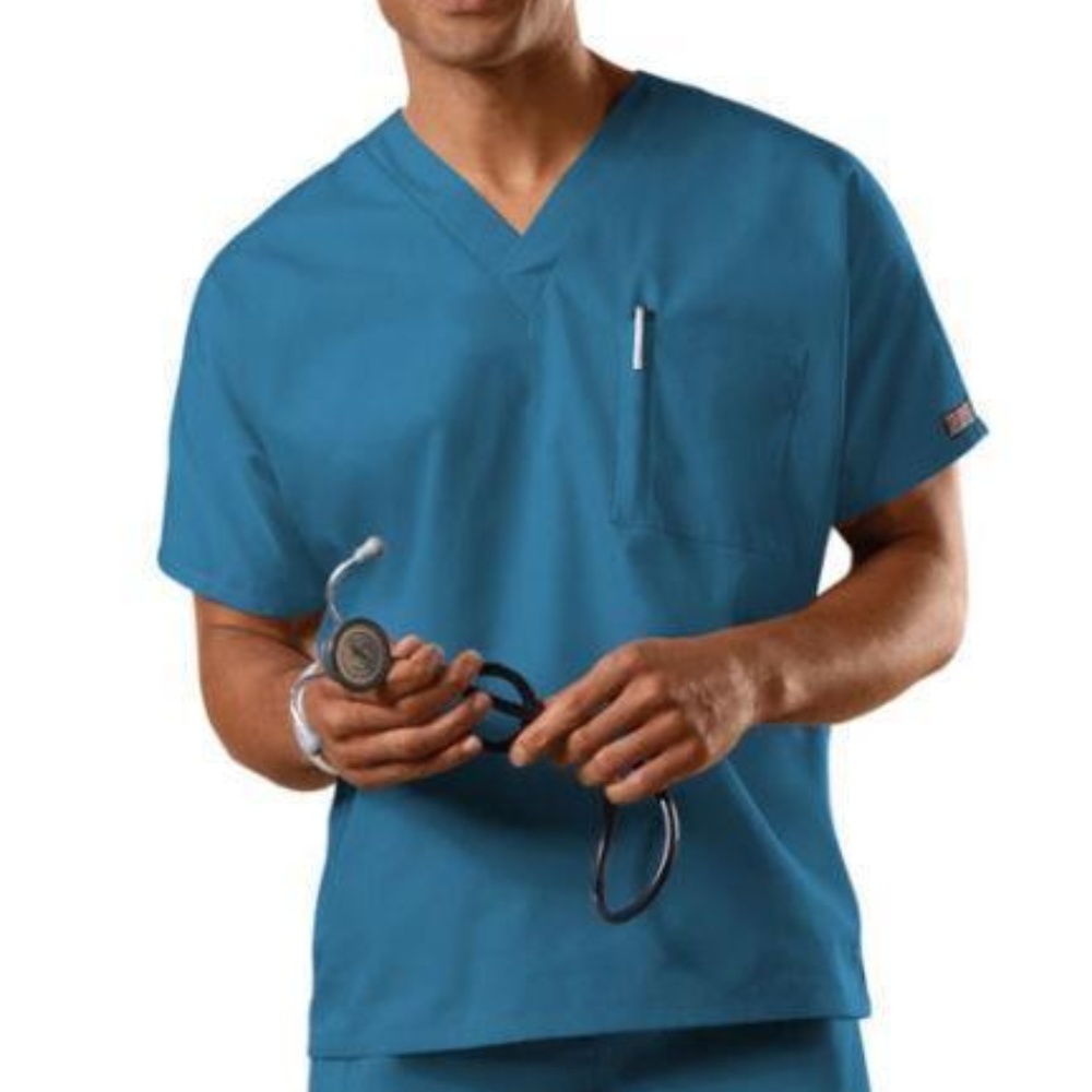 CHEROKEE 4777 CARIBBEAN BLUE UNISEX SCRUB TOP 4XL